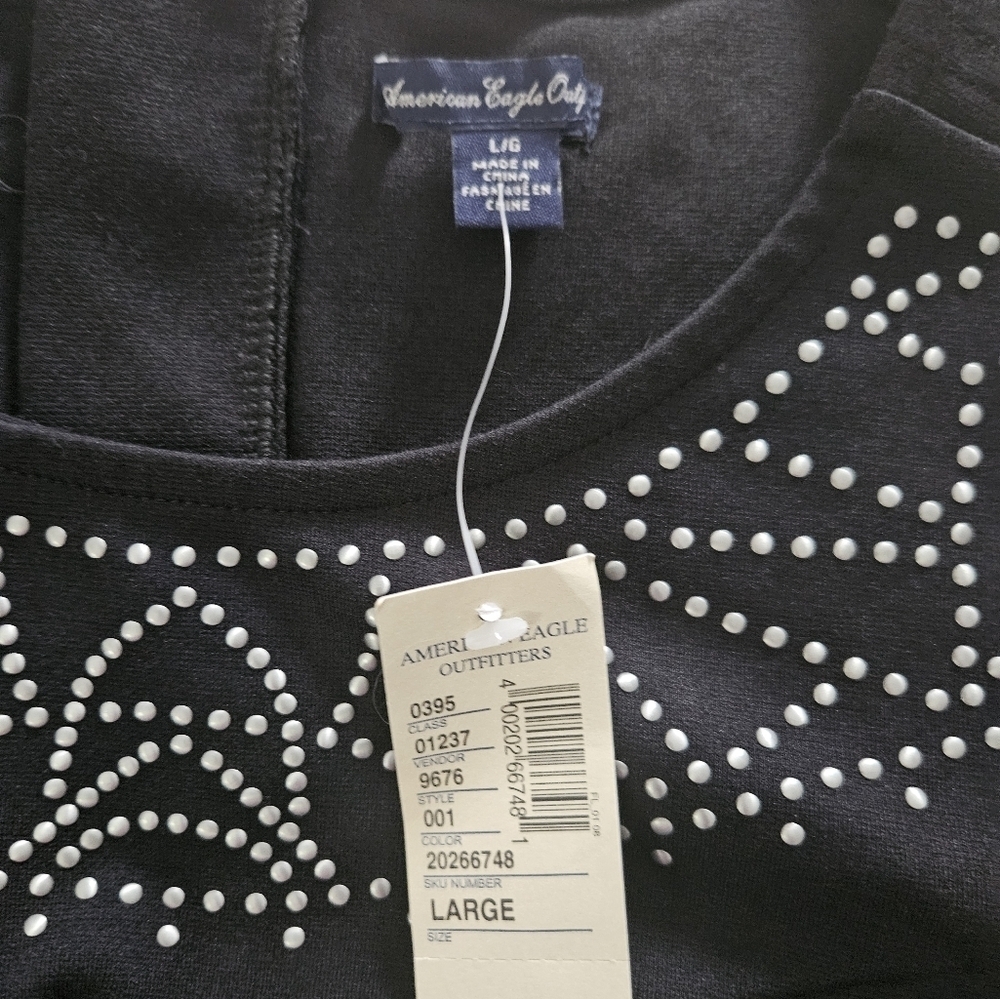 American Eagle Black Sleeveless Dress with Studded Design Size L NWT - Picture 7 of 9